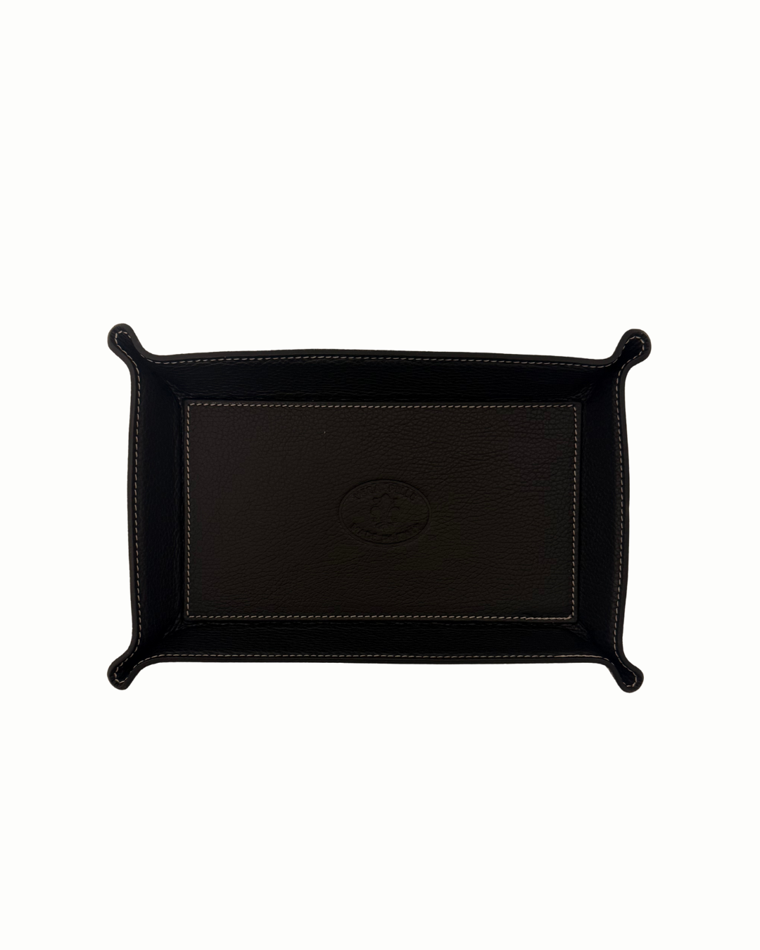 Leather Rectangular Valet Tray - Black
