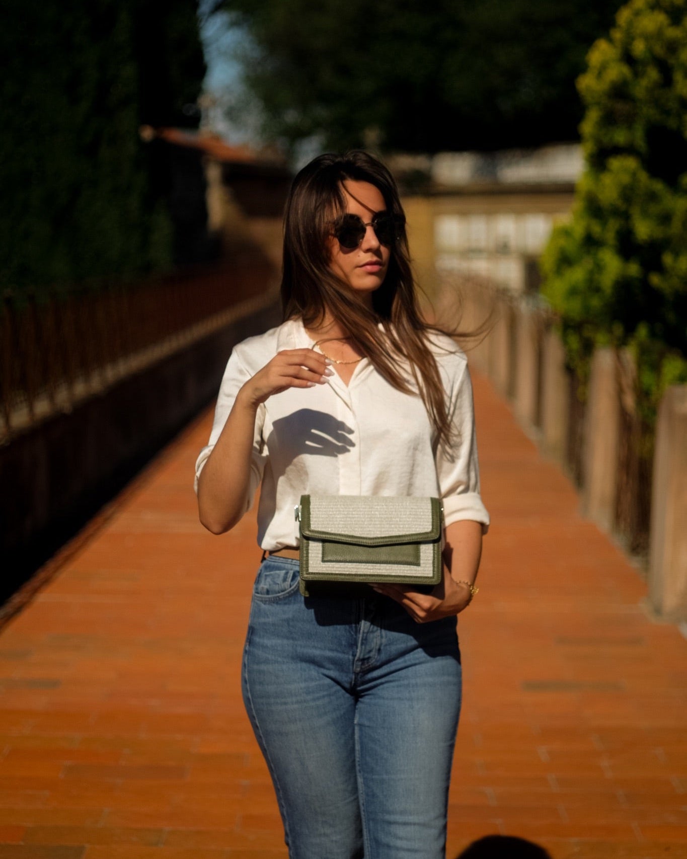 The Armonia Olive Green – Sculptural bag handmade in genuine Italian leather in Florence by SarabyJG