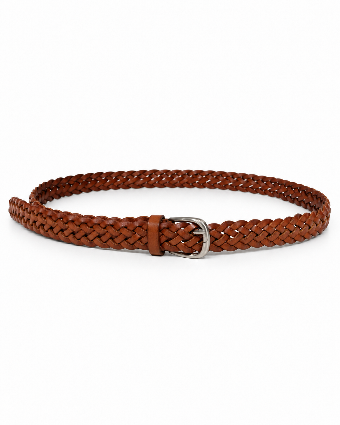 Cinturón trenzado – Cognac