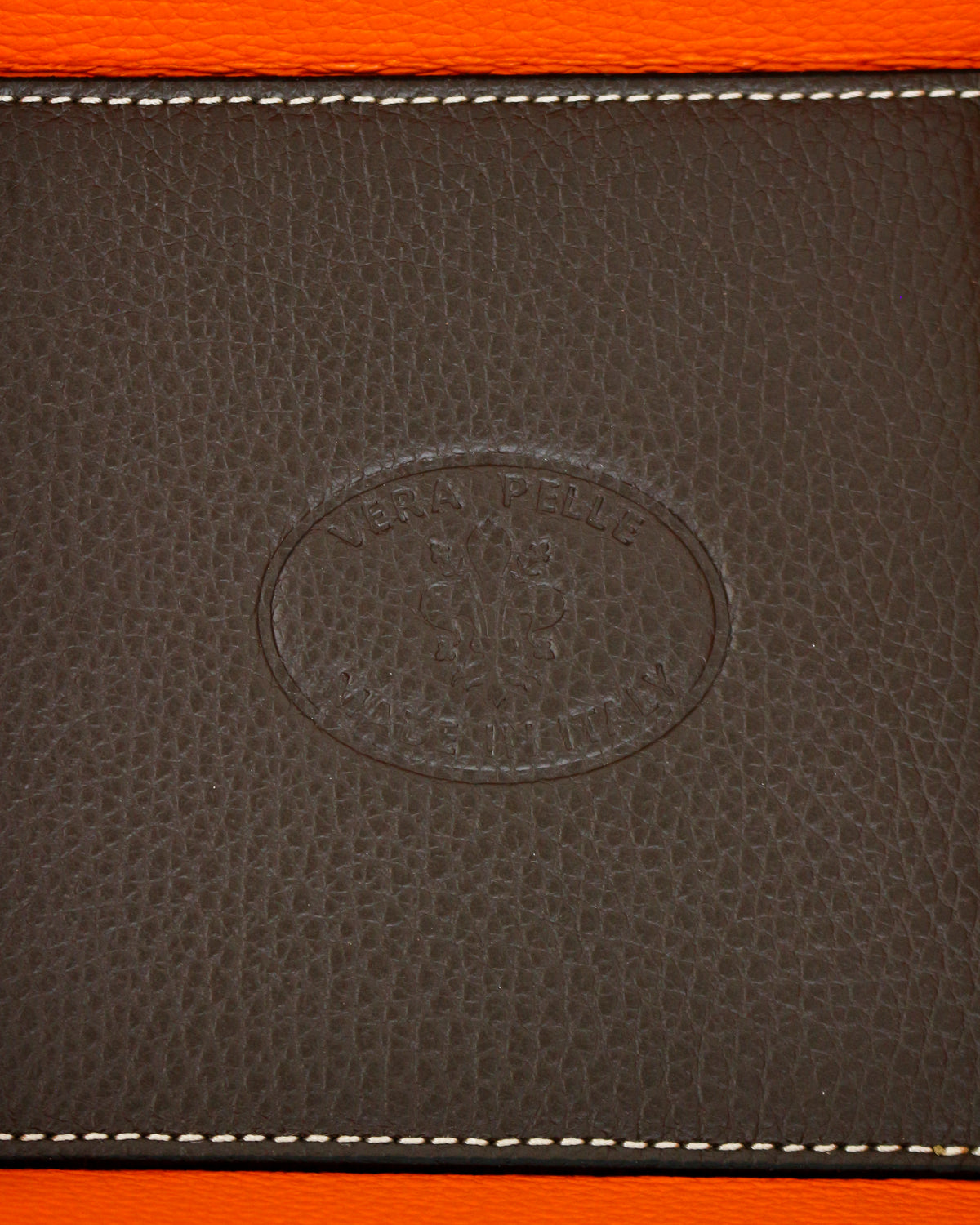 Ledertablett Braun & Orange