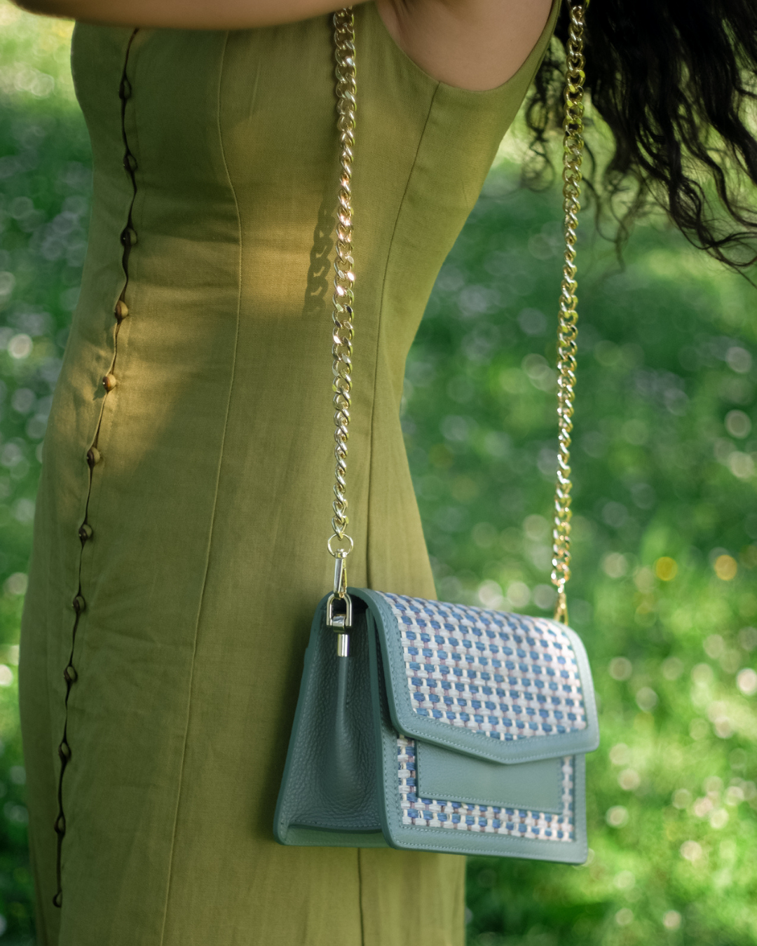 The Armonia Sage Green – Sculptural bag handmade in genuine Italian leather in Florence by SarabyJG
