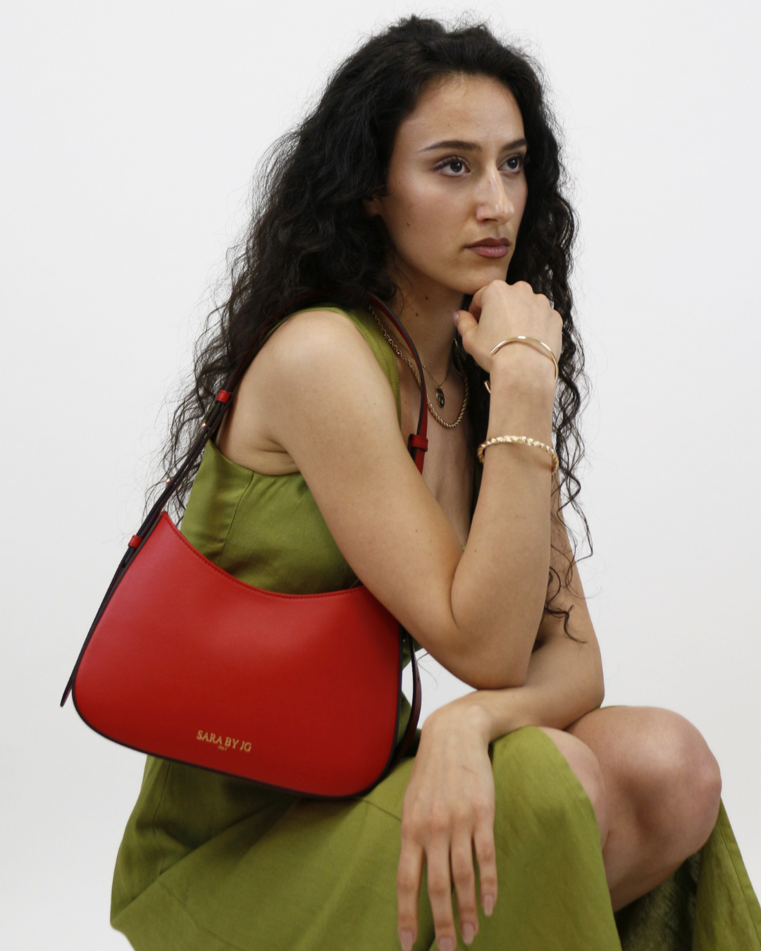 The Vivace - Red – Sculptural bag handmade in genuine Italian leather in Florence by SarabyJG