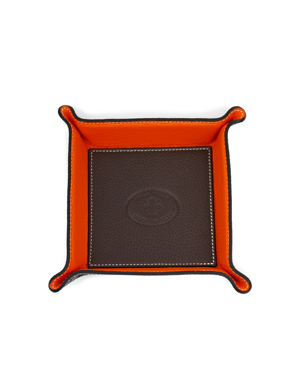 Leather Tray Brown & Orange