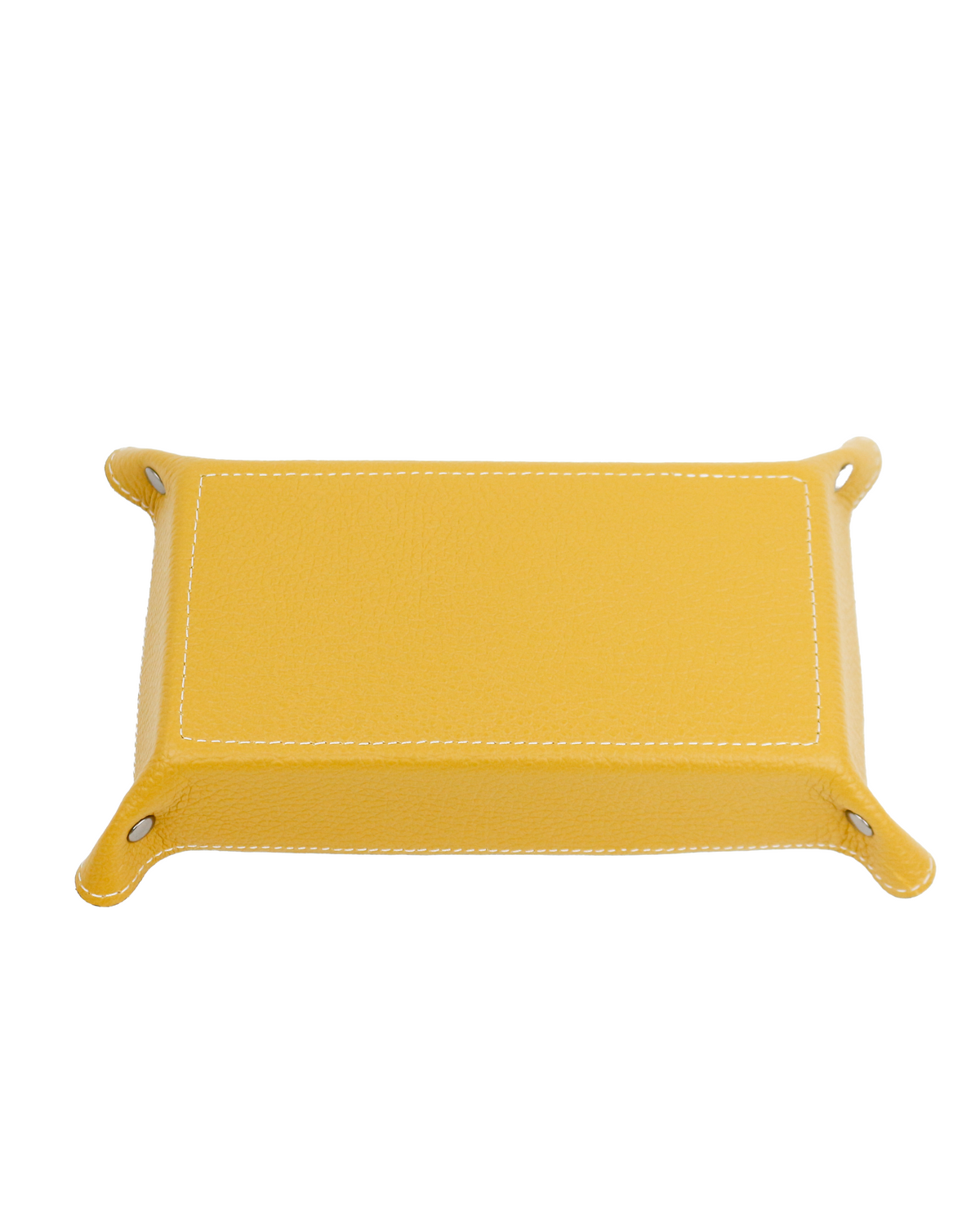 Leather Tray Rectangular - Yellow and Brown