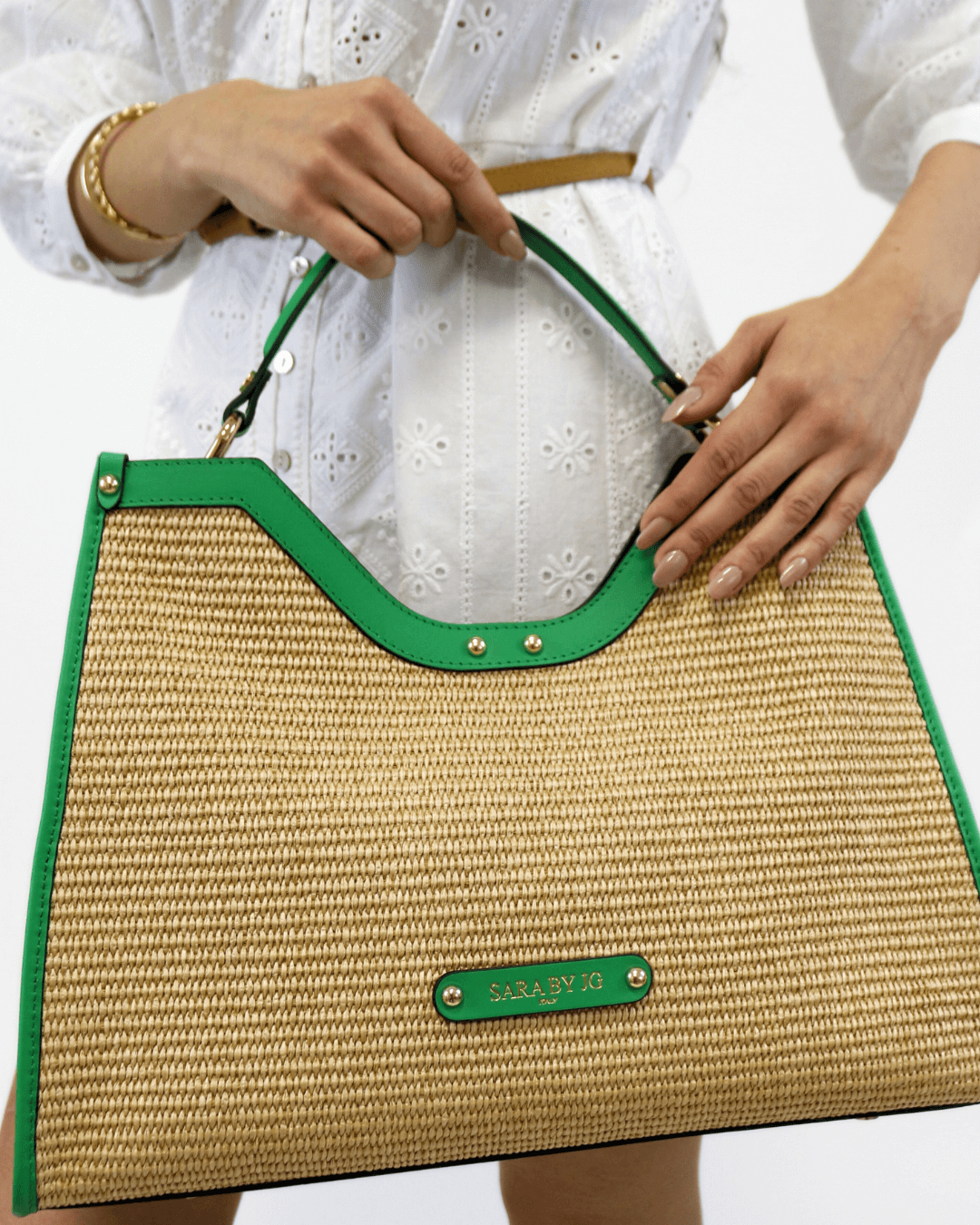 The Selvaggia - Green – Sculptural handbag handmade in genuine Italian leather in Florence by SarabyJG