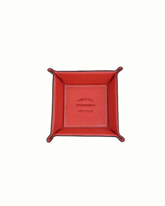 Leather Valet Tray – Red