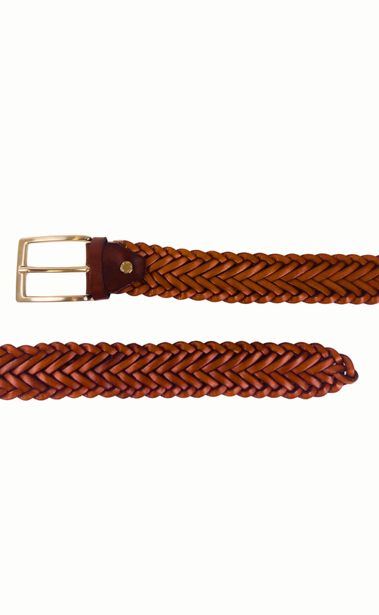 Braided Belt – Cognac (Square)