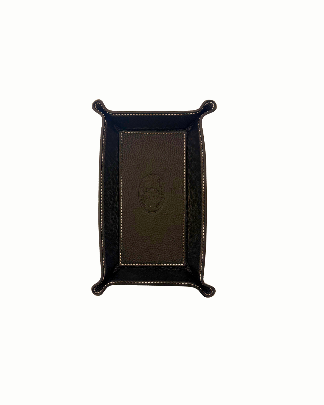 Leather Rectangular Valet Tray - Black