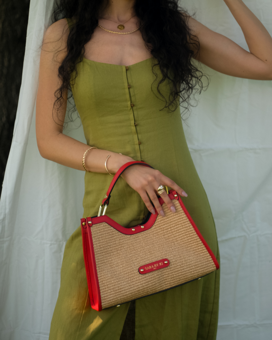 The Selvaggia Mini - Red – Sculptural bag handmade in genuine Italian leather in Florence by SarabyJG