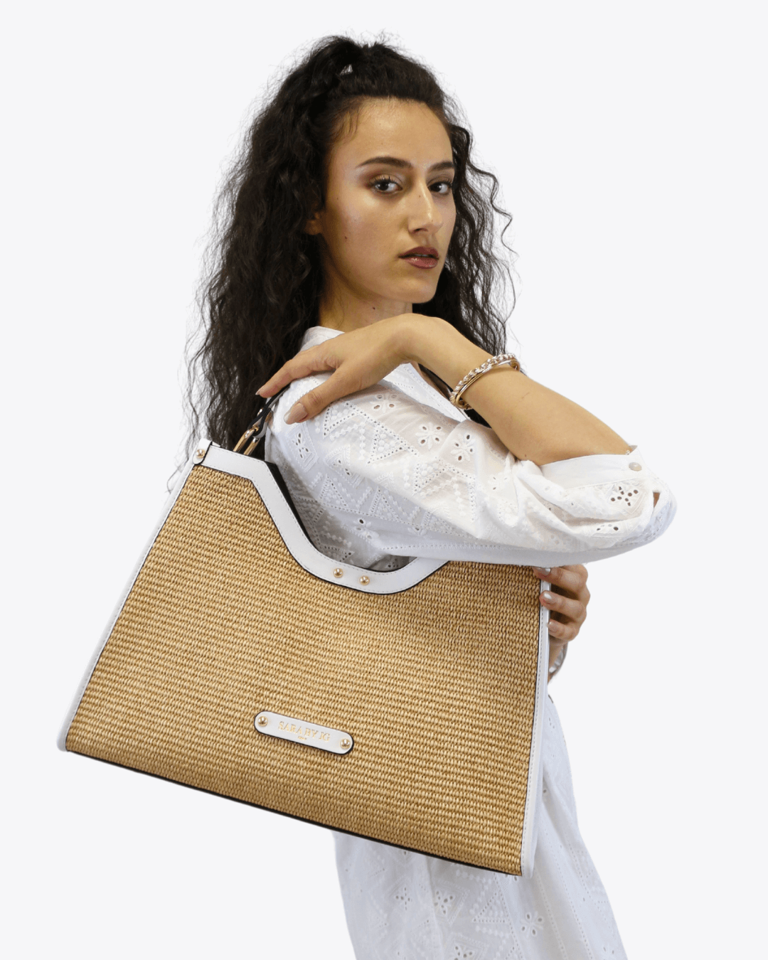 The Selvaggia - White – Sculptural handbag handmade in genuine Italian leather in Florence by SarabyJG