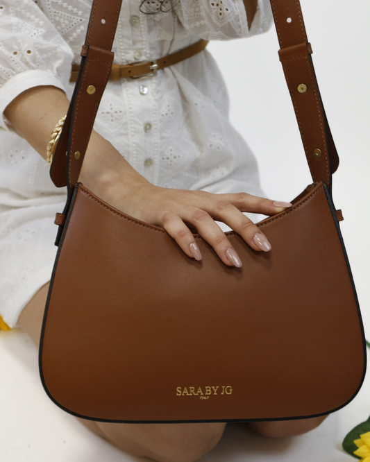 The Vivace - Brown – Sculptural bag handmade in genuine Italian leather in Florence by SarabyJG