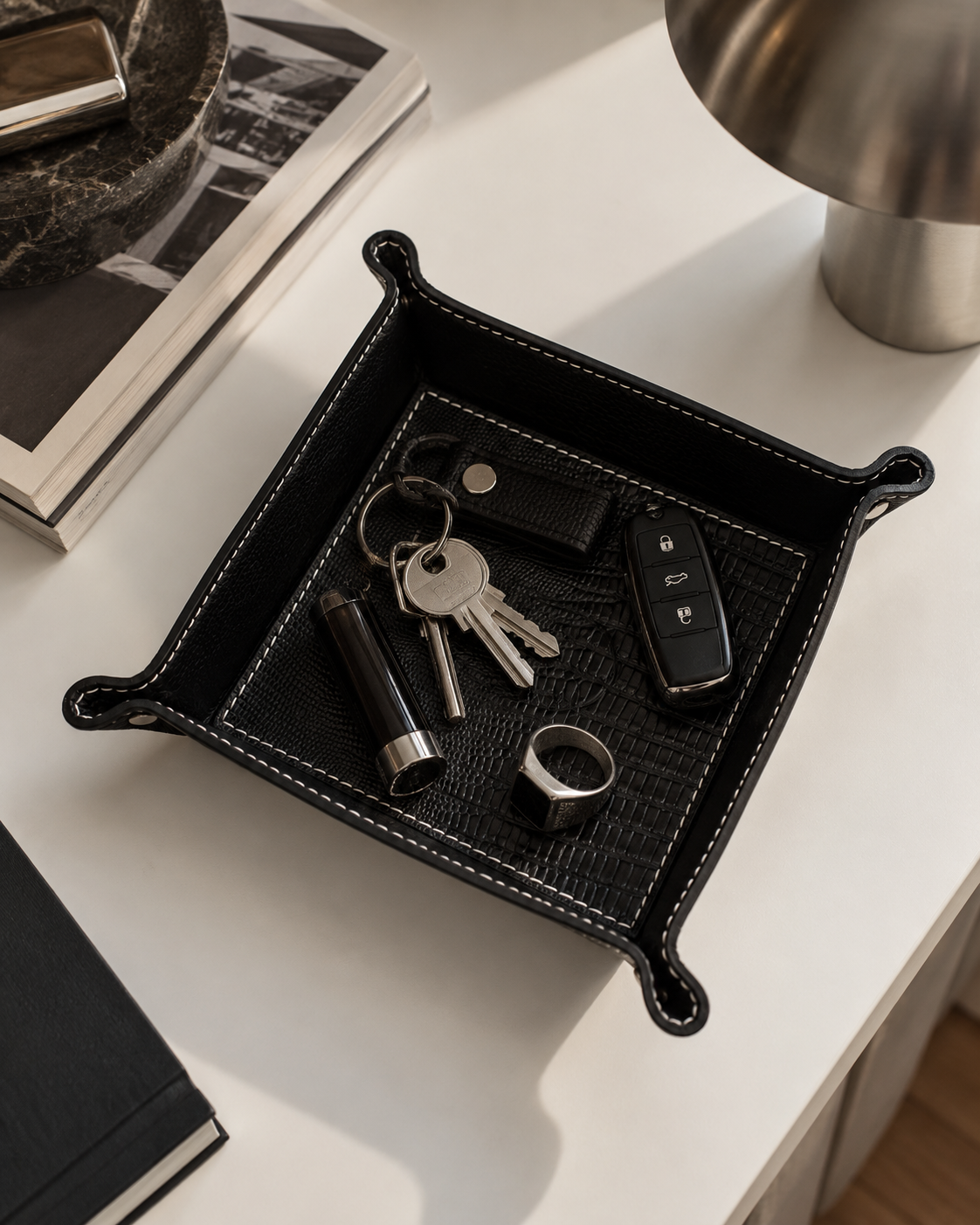 Leather Tray Black