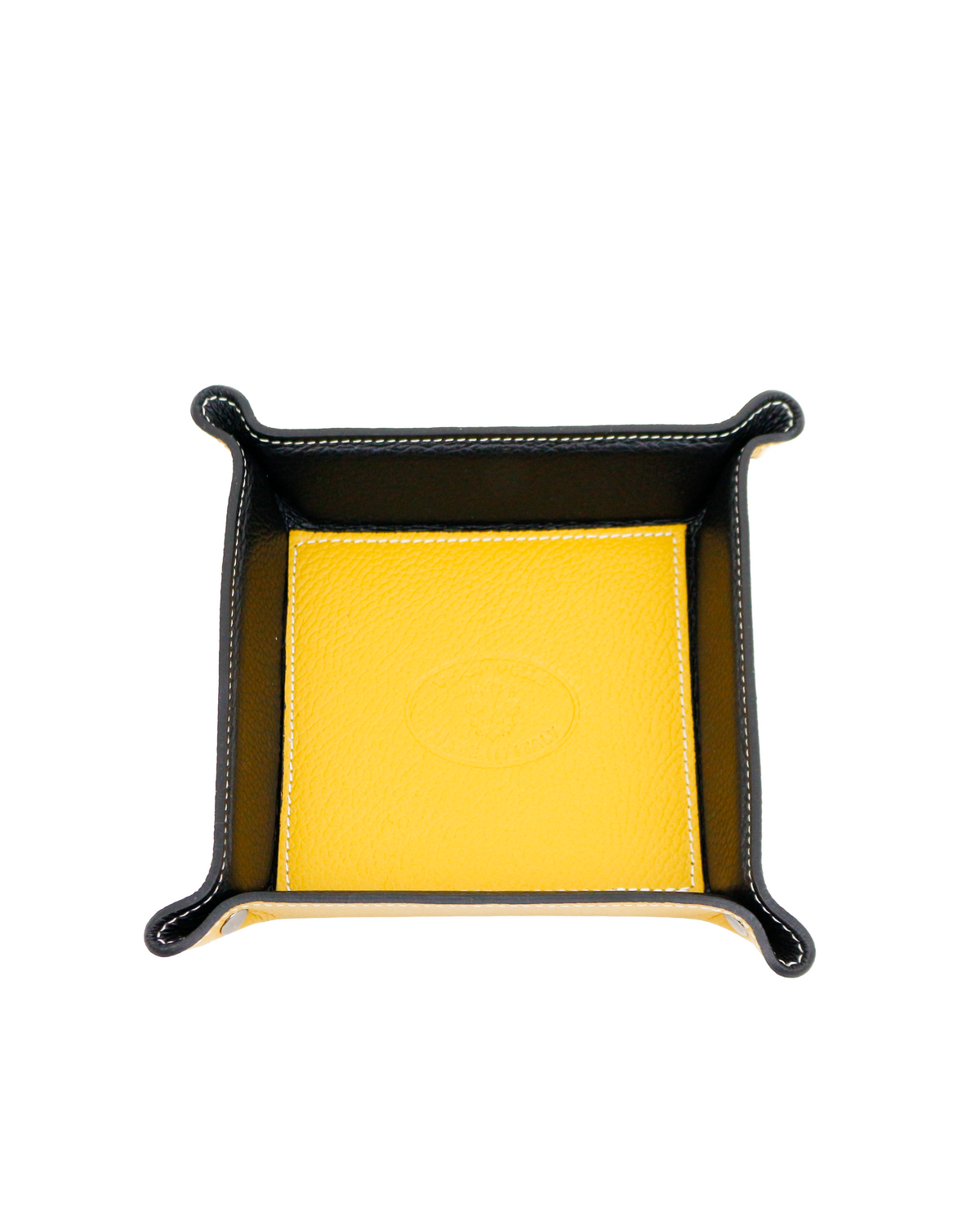 Leather Tray Yellow & Black