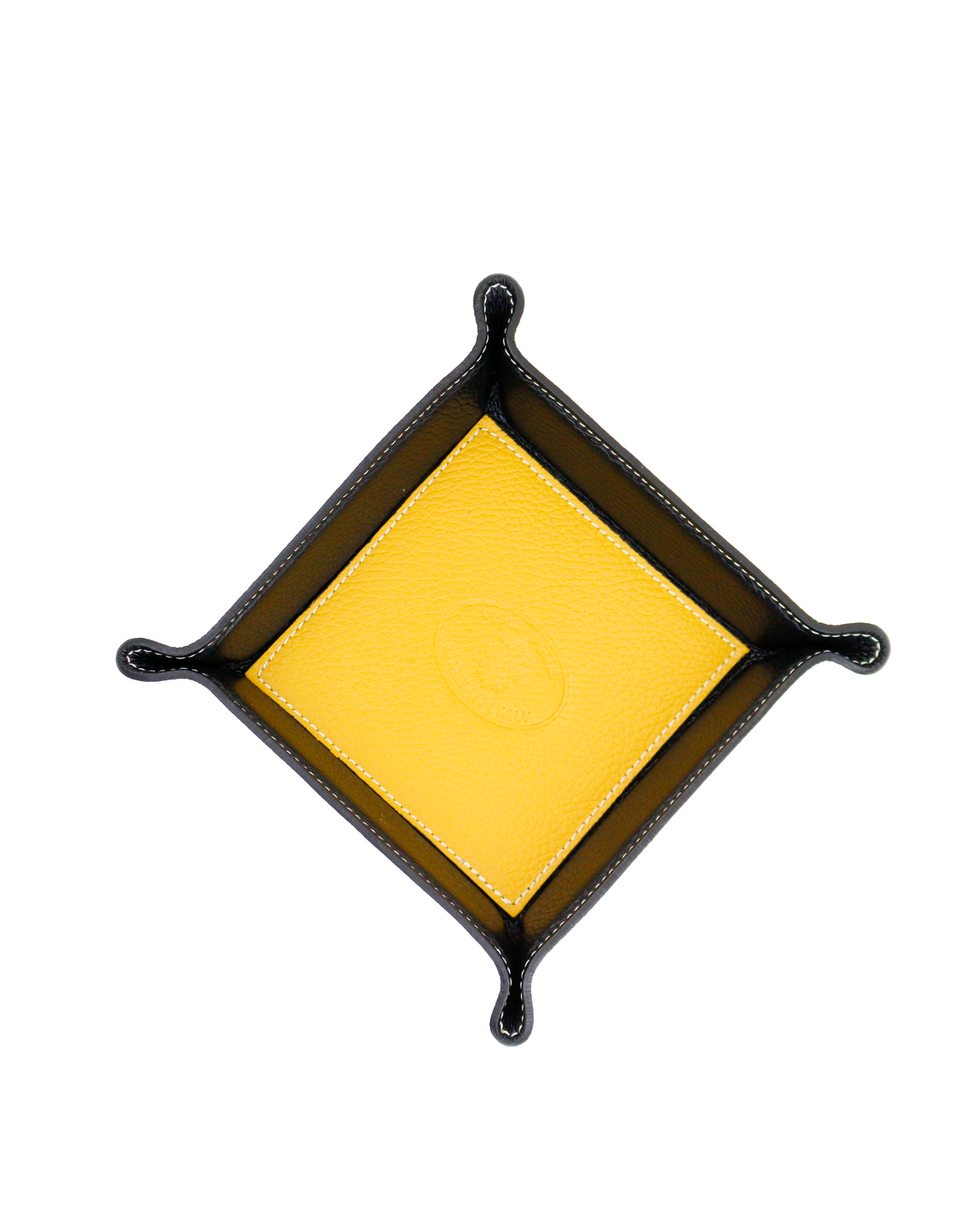 Leather Tray Yellow & Black